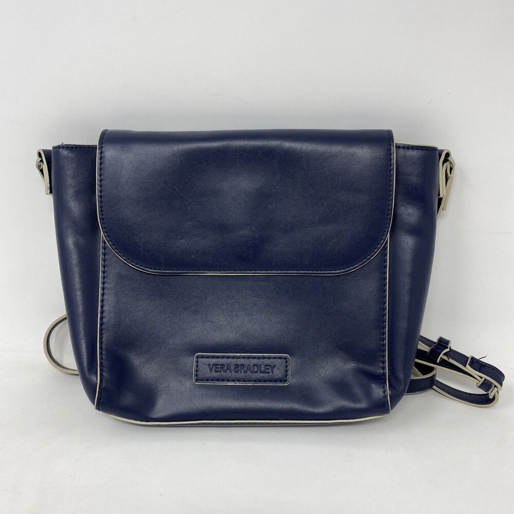 Vera Bradley Blue Crossbody Flap Bag Faux Leather